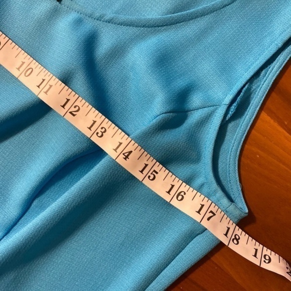 K Studio Collection Vintage 3 Piece Blue tank top w/ skirt and vibrant sheer top - Picture 13 of 17